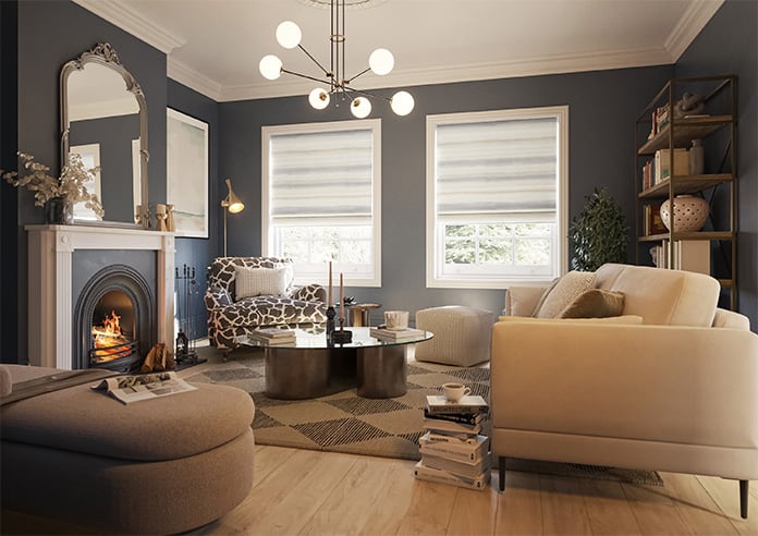 Ombre Velvet, Silver - Motorised Roman Blind - Image 6